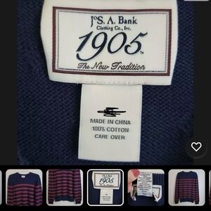 Joseph a bank 1905 blue and red cotton sweater